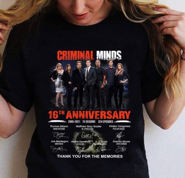 Premium Criminal Minds 16th anniversary 2005-2021 signatures Thomas Gibson shirt 2