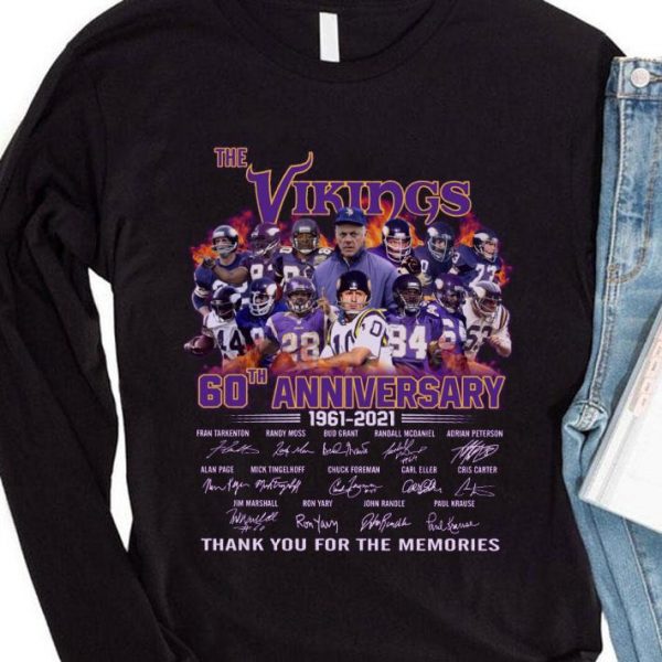 Thank You Memories The Vikings 60th Anniversary 1961-2021 Signed shirt 4