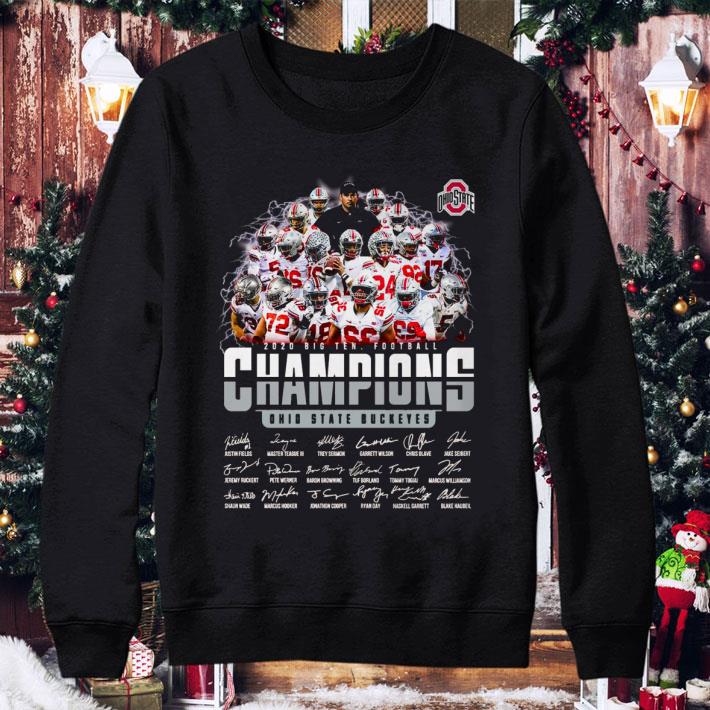 Premium 2020 Big Ten Football Champions Ohio State Buckeyes Signatures shirt 10 Premium 2020 Big Ten Football Champions Ohio State Buckeyes Signatures shirt