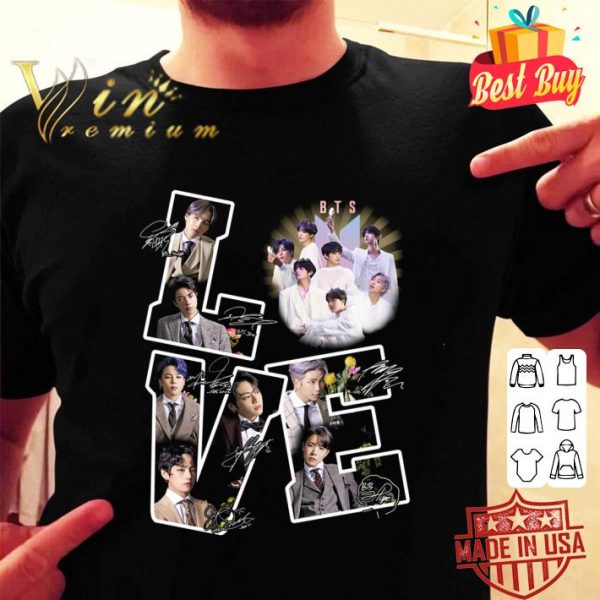 Original Bangtan Boys Love BTS Boy band signatures shirt 2