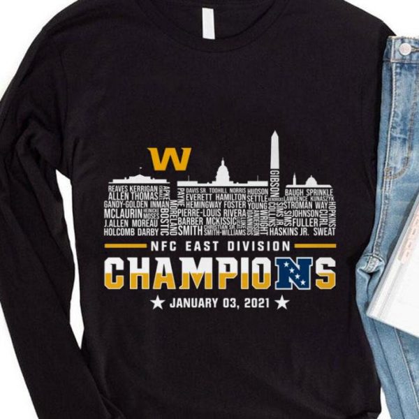 Washington Football Team 2021 NFC East Division Champions Name Player shirt 4