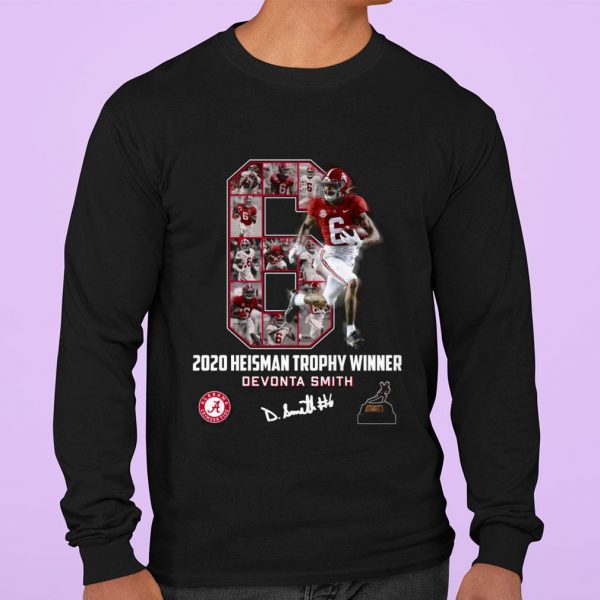 Best 6 Devonta Smith Alabama Crimson Tide 2020 Heisman Trophy Winner Signature shirt 3