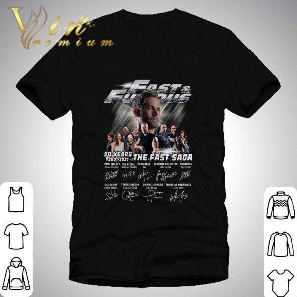 Fast & Furious 20 years 2001-2021 The Fast Saga Signatures Paul Walker Shirt 1