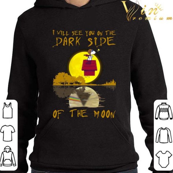 Snoopy Woodstock Pink Floyd I Will See You On The Dark Side Of The Moon Shirt 4