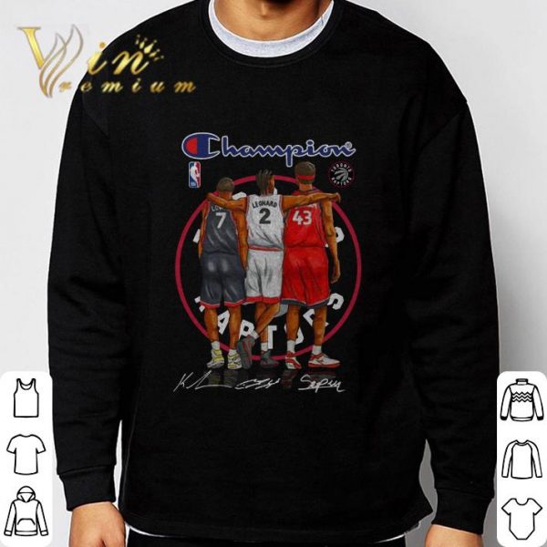 Champions Kyle Lowry Leonard Pascal Siakam Toronto Raptors signatures shirt 3