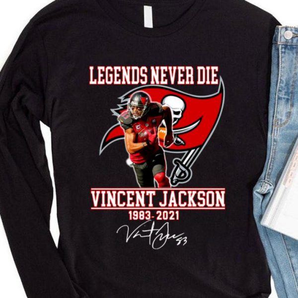 Awesome Vicent Jackson Tampa Bay Buccaneers Legends Never Die 1983-2021 Signature Shirt 4