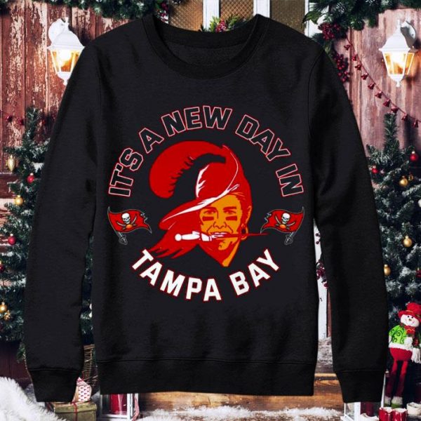 Awesome 2021 Tom Brady It's A New Day In Tampa Bay Buccaneers Champions Shirt 4
