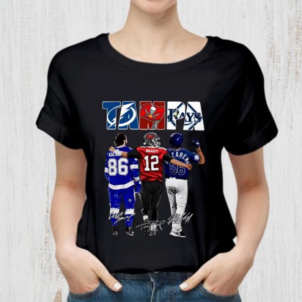 Hot 2021 Tampa Sports Signatures Tampa Bay Lightning Tampa Bay Buccaneers Tampa Bay Rays Shirt 2