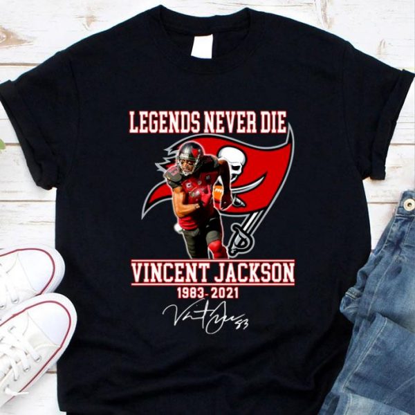 Awesome Vicent Jackson Tampa Bay Buccaneers Legends Never Die 1983-2021 Signature Shirt 1