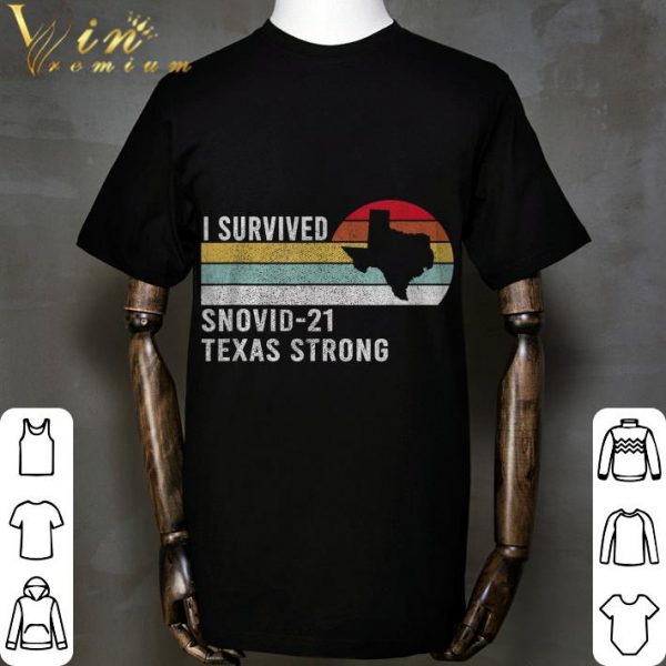 I Survived Snovid-21 Texas Strong - Vintage Retro Design T-Shirt 2