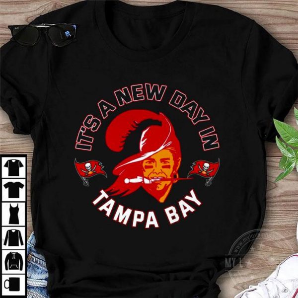 Awesome 2021 Tom Brady It's A New Day In Tampa Bay Buccaneers Champions Shirt 1