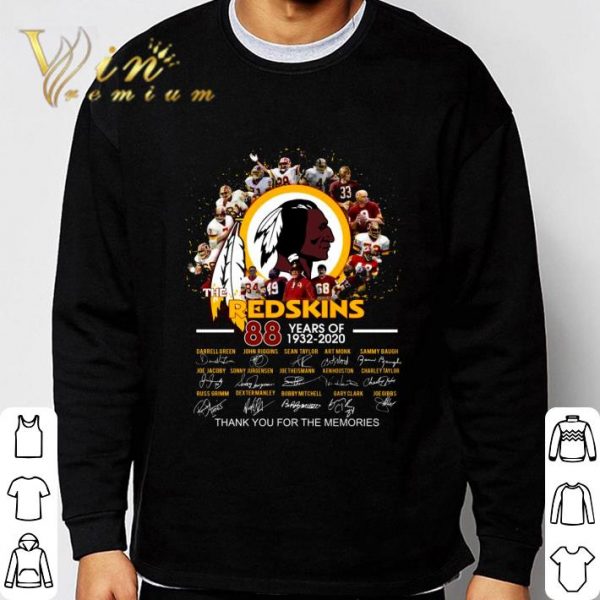 The Washington Football Team 88 Years Of 1932-2020 Signed Thank You Memories Shirt 3