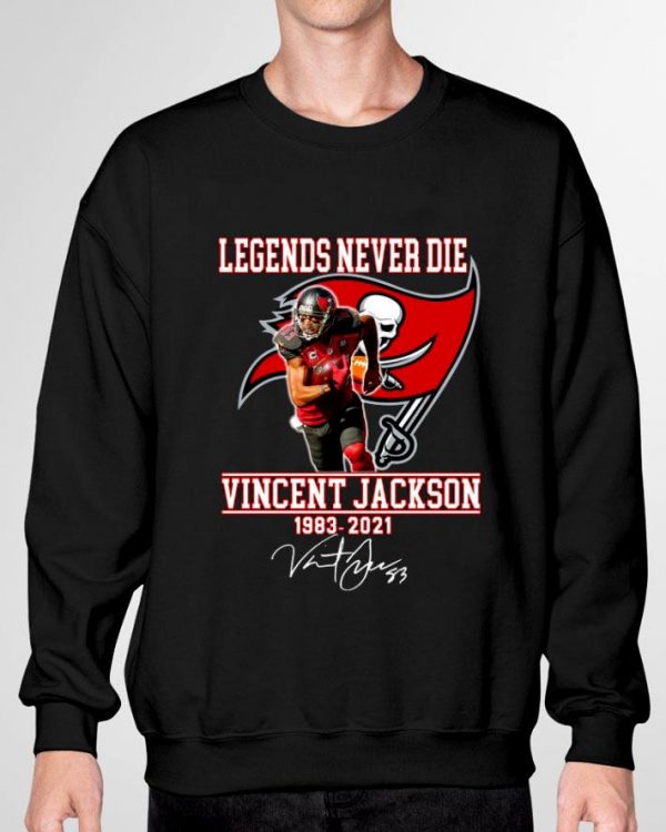 Awesome Vicent Jackson Tampa Bay Buccaneers Legends Never Die 1983-2021 Signature Shirt 3