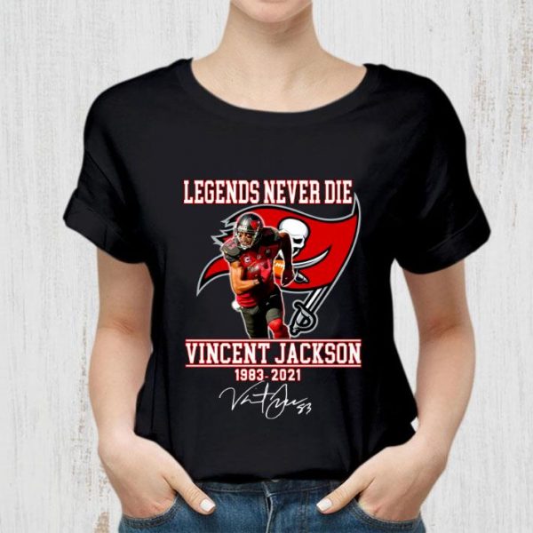 Awesome Vicent Jackson Tampa Bay Buccaneers Legends Never Die 1983-2021 Signature Shirt 2