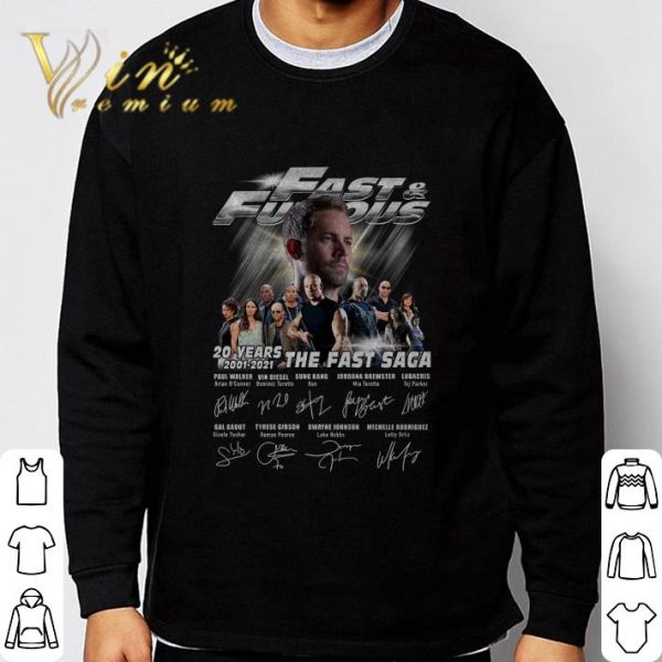Fast & Furious 20 years 2001-2021 The Fast Saga Signatures Paul Walker Shirt 3