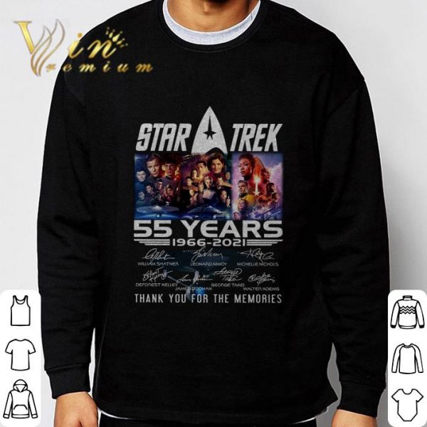 Star Trek 55 years 1966-2021 signatures thank you for the memories shirt 3