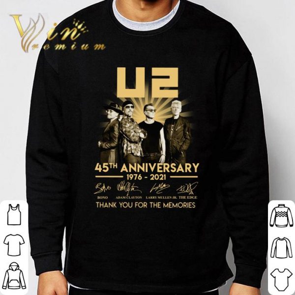 45th anniversary U2 1976-2021 signatures thank you for the memories shirt 3