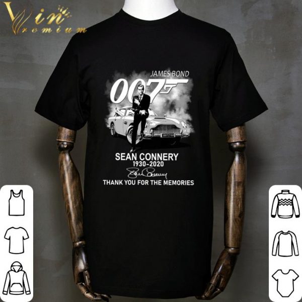 James Bond 007 Sean Connery 1930-2020 signature thank you for the memories shirt 2