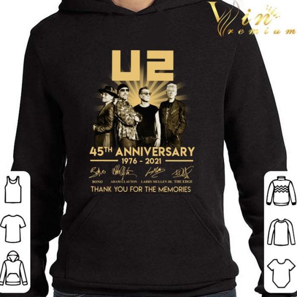 45th anniversary U2 1976-2021 signatures thank you for the memories shirt 4