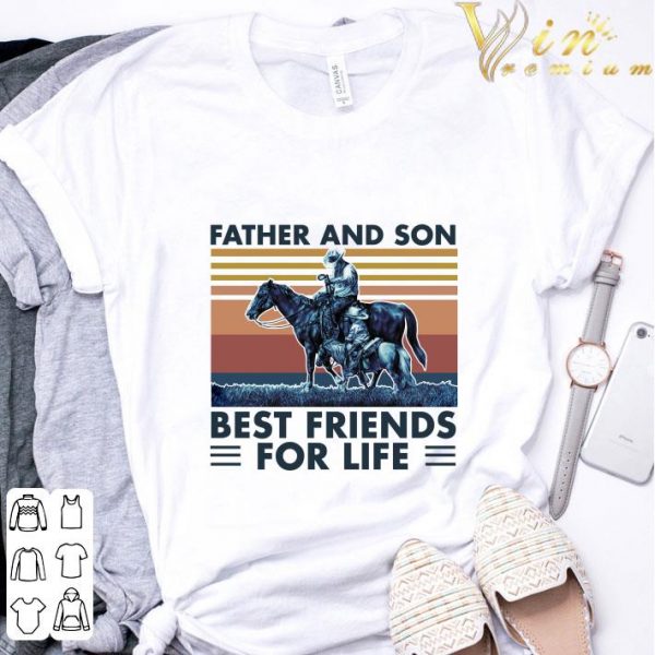 Horse Father And Son Best Friends For Life Vintage Retro shirt 3