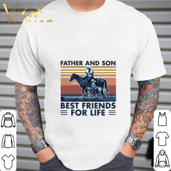 Horse Father And Son Best Friends For Life Vintage Retro shirt 2