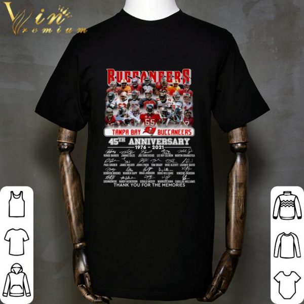 Tampa Bay Buccaneers NFL 45th Anniversary 1976-2021 Signed Thank You For The Memories Shirt 2