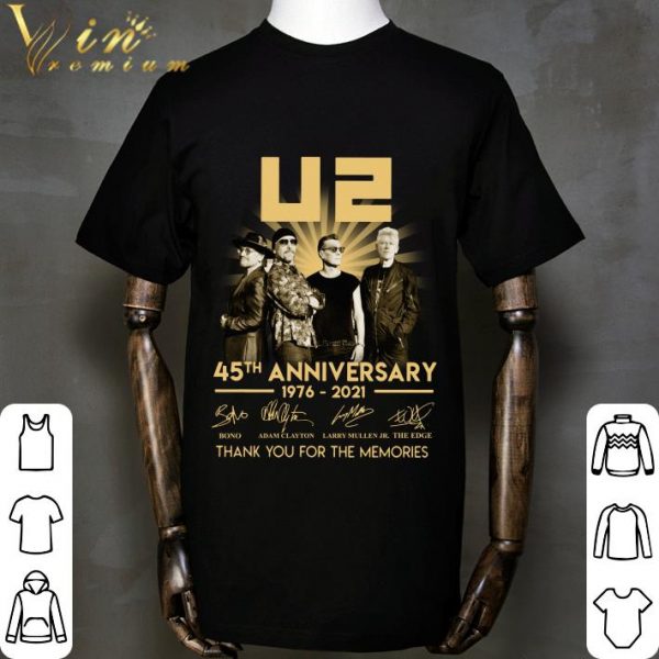 45th anniversary U2 1976-2021 signatures thank you for the memories shirt 2