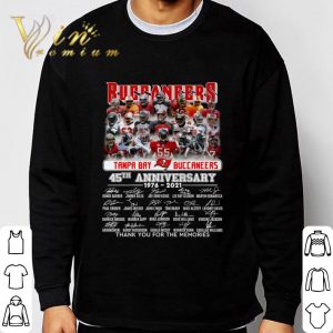 Tampa Bay Buccaneers NFL 45th Anniversary 1976-2021 Signed Thank You For The Memories Shirt 6
