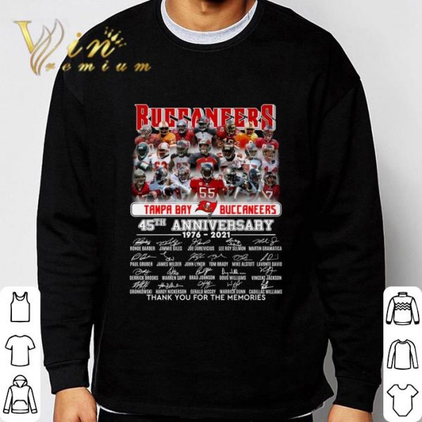 Tampa Bay Buccaneers NFL 45th Anniversary 1976-2021 Signed Thank You For The Memories Shirt 3