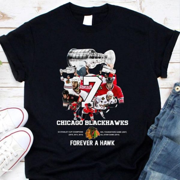 Premium No.7 Brent Seabrook Chicago Blackhawks Forever A Hawk shirt 1