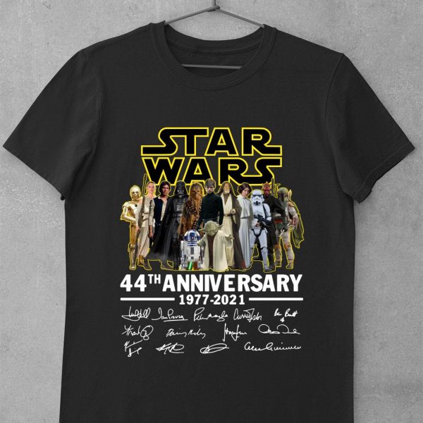 Awesome Star Wars 44th anniversary 1977-2021 signatures shirt 1