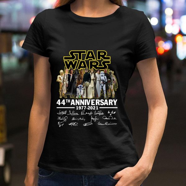 Awesome Star Wars 44th anniversary 1977-2021 signatures shirt 2