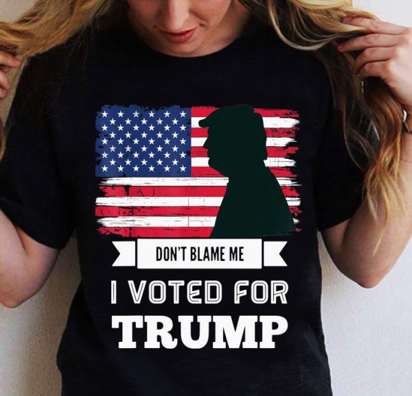Hot Dont Blame Me I Voted For Trump American Flag 2020 shirt 2