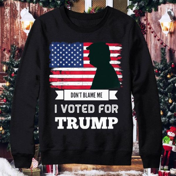 Hot Dont Blame Me I Voted For Trump American Flag 2020 shirt 4