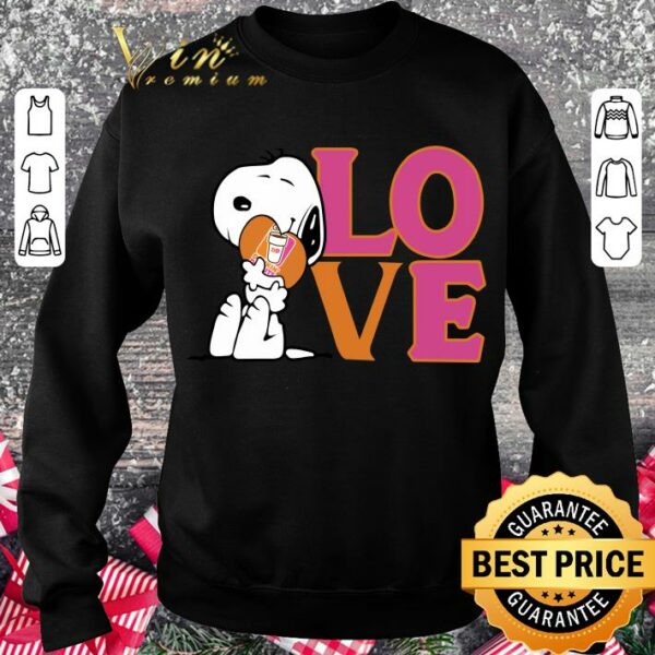 Hot Snoopy Hug Heart Love Dunkin Donuts Logo shirt 3