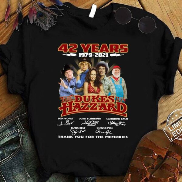 Awesome 42 Years 1979-2021 Of The Dukes Of Hazzard Thank You For The Memories shirt 1