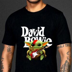 Premium Baby Yoda hug guitar David Bowie Star Wars shirt 6