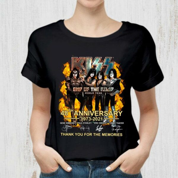 Funny Kiss End Of The Road World Tour 48th anniversary 1973-2021 signatures thank you for the memories shirt 2