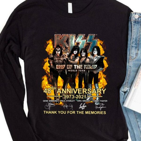 Funny Kiss End Of The Road World Tour 48th anniversary 1973-2021 signatures thank you for the memories shirt 4