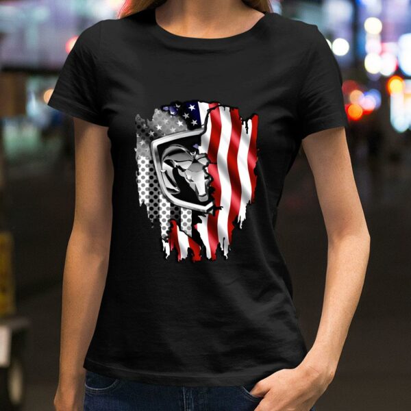 Official Premium Independence Day 4th of July Dodge Ram Head American Flag shirt 2