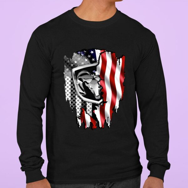 Official Premium Independence Day 4th of July Dodge Ram Head American Flag shirt 3