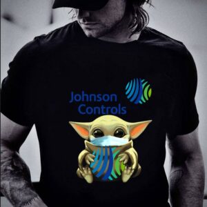 Best Star Wars Baby Yoda Hug Johnson Controls Mask Covid 19 shirt 5