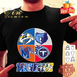 Official Tennessee Nashville Predators Memphis Tigers Memphis Grizzlies And Tennessee Titans Logo shirt 5