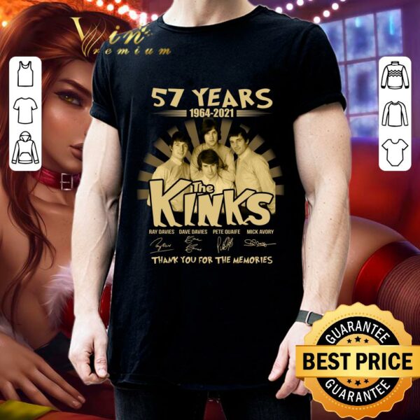 Premium The Kinks 57 years of 1964-2021 signatures thank you for the memories shirt 3