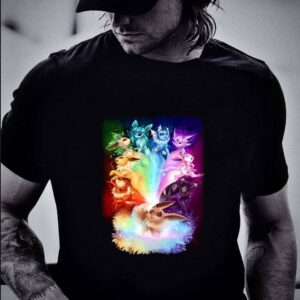 Original 3D Colors Eevee Pokemon Evolution Rainbow Flareon Espeon Jolteon Umbreon Sylveon Vaporeon Leafeon Glaceon shirt 5
