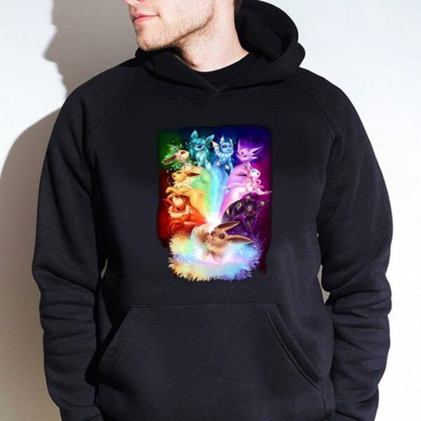 Original 3D Colors Eevee Pokemon Evolution Rainbow Flareon Espeon Jolteon Umbreon Sylveon Vaporeon Leafeon Glaceon shirt 4