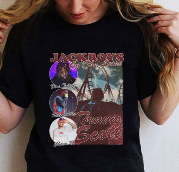 JackBoys On The Loose Sheck Wes Chase B. Travis Scott Bootleg Rap Vintage Style Shirt 2