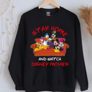 Funny Mickey Mouse And Friends Stay Home Watch TV Shirt 5