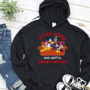 Funny Mickey Mouse And Friends Stay Home Watch TV Shirt 6