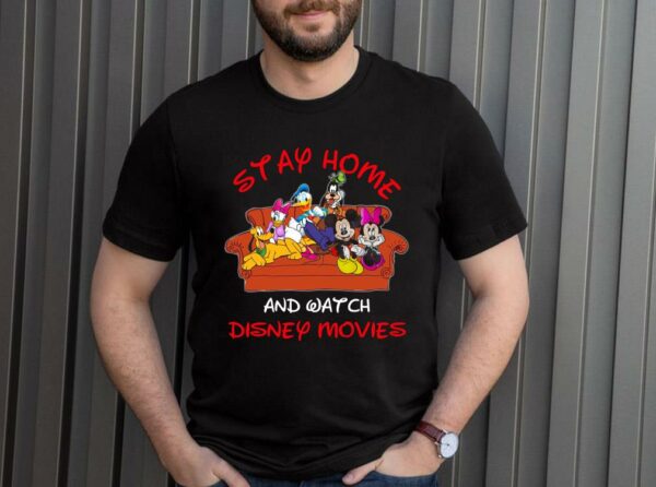 Funny Mickey Mouse And Friends Stay Home Watch TV Shirt 4